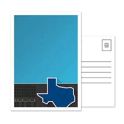 Texas Rangers Arlington Stadium 5-Pack Minimalist Postcard Set