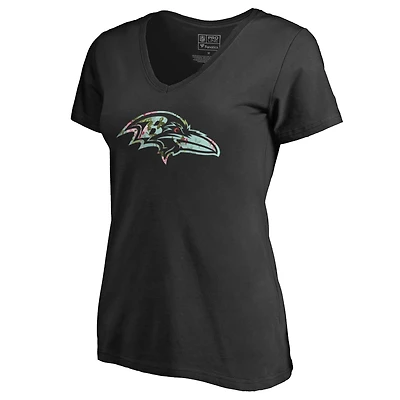 Women's Black Baltimore Ravens Lovely V-Neck T-Shirt