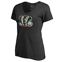 Women's Black Cincinnati Bengals Lovely V-Neck T-Shirt