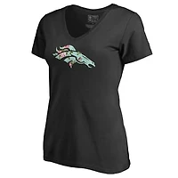 Women's Black Denver Broncos Lovely V-Neck T-Shirt