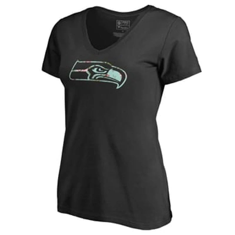 Women's Black Seattle Seahawks Lovely V-Neck T-Shirt