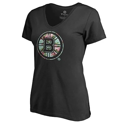 Women's Black Boston Bruins Lovely V-Neck T-Shirt