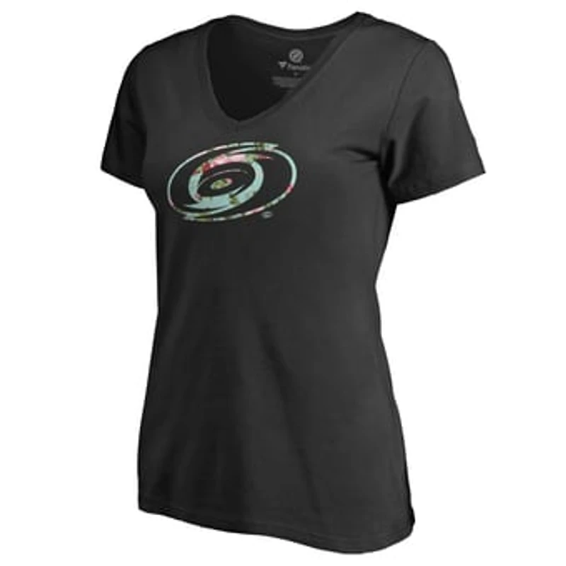Women's Black Carolina Hurricanes Lovely V-Neck T-Shirt