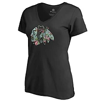 Women's Black Chicago Blackhawks Lovely V-Neck T-Shirt
