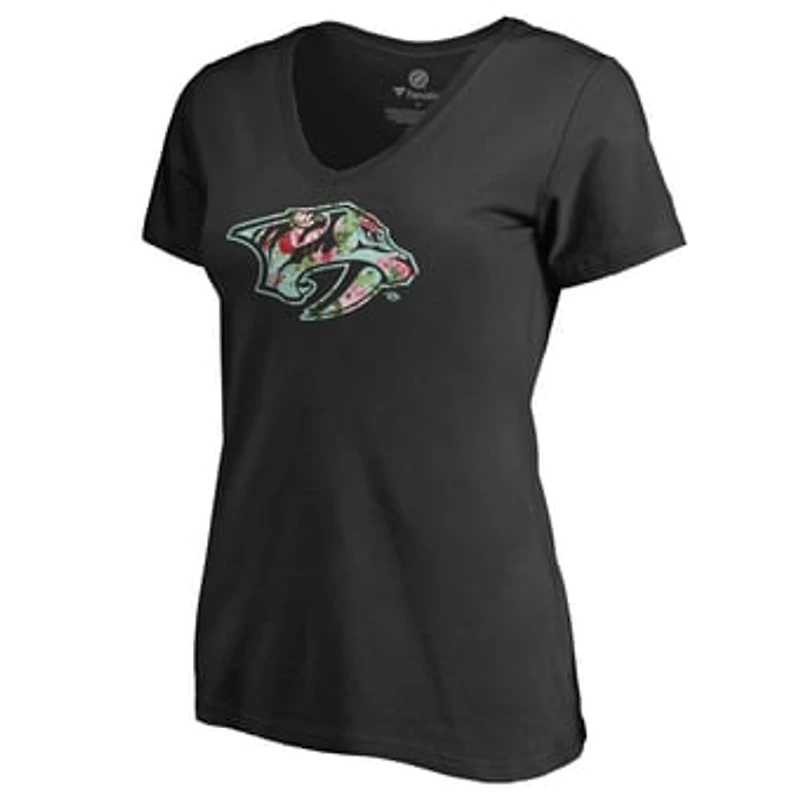 Women's Black Nashville Predators Lovely V-Neck T-Shirt