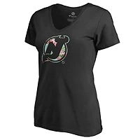 Women's Black New Jersey Devils Lovely V-Neck T-Shirt