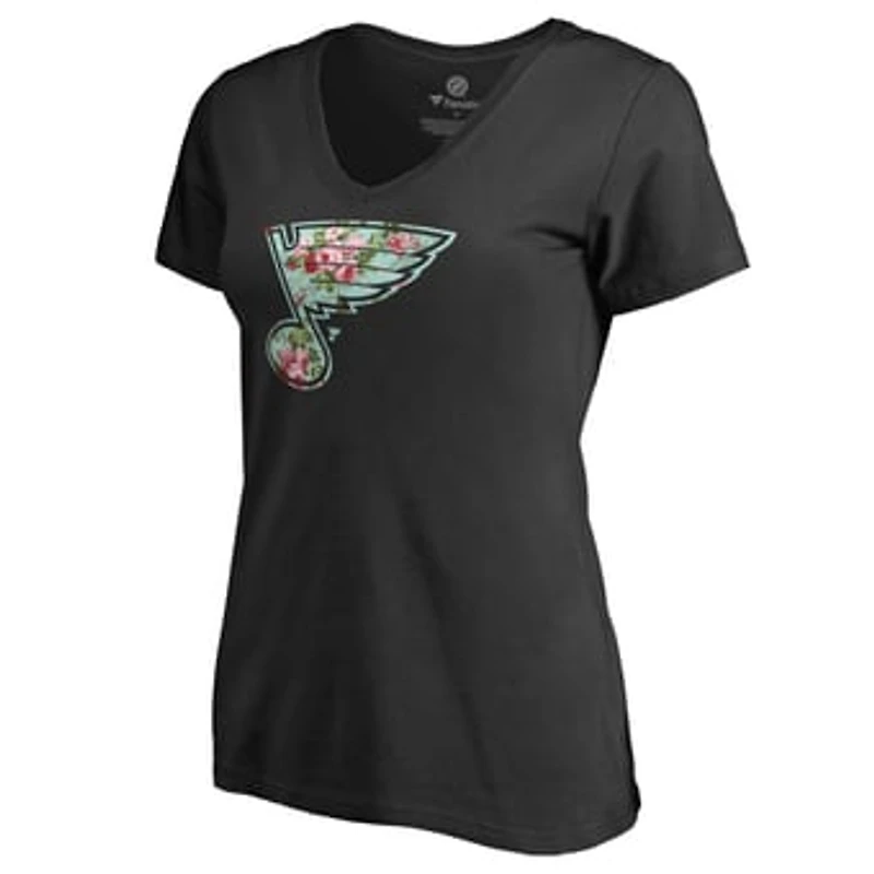 Women's Black St. Louis Blues Lovely V-Neck T-Shirt
