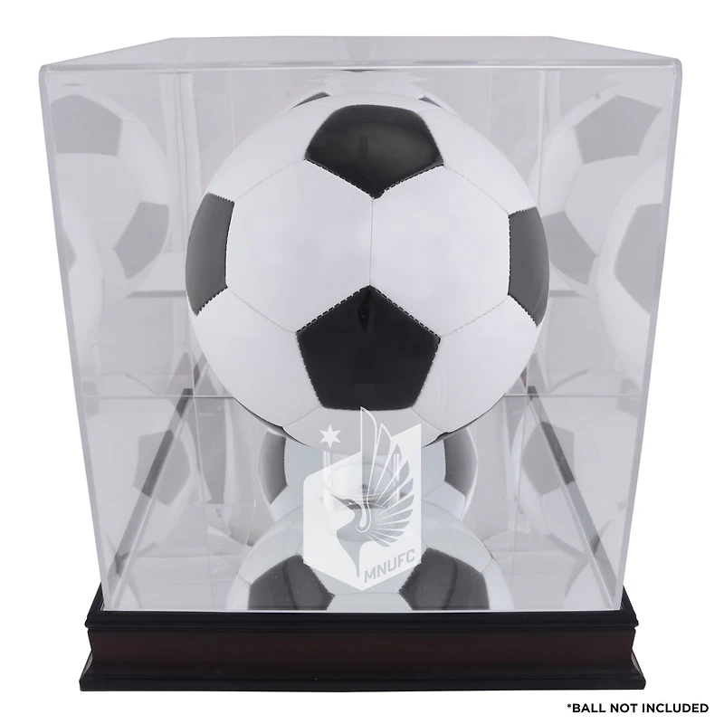 Minnesota United FC Mahogany Team Logo Soccer Ball Display Case
