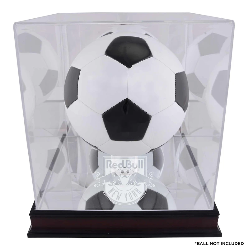 New York Red Bulls Mahogany Team Logo Soccer Ball Display Case