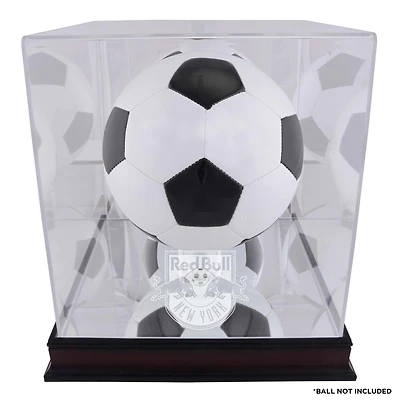 New York Red Bulls Mahogany Team Logo Soccer Ball Display Case