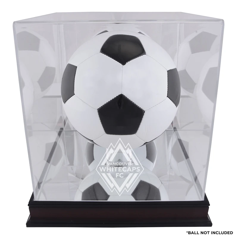 Vancouver Whitecaps FC Mahogany Team Logo Soccer Ball Display Case
