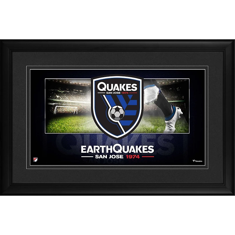 San Jose Earthquakes Framed 10" x 18" Team Logo Panoramic Photograph