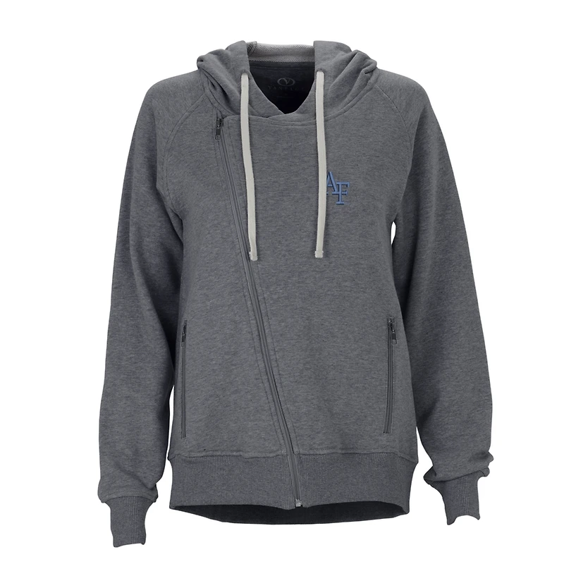 Women's Charcoal Air Force Falcons Fleece Moto Jacket