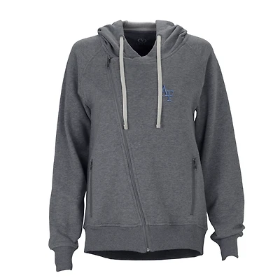 Women's Charcoal Air Force Falcons Fleece Moto Jacket