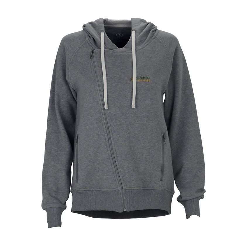 Women's Charcoal Florida A&M Rattlers Fleece Moto Jacket