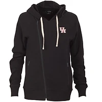 Women's Black Houston Cougars Fleece Moto Jacket