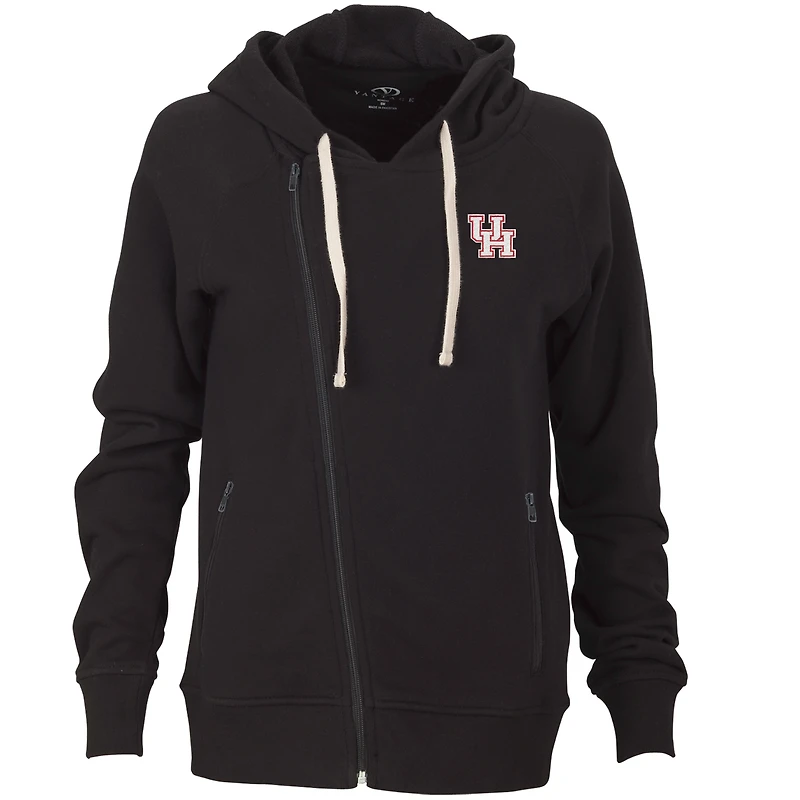 Women's Black Houston Cougars Fleece Moto Jacket