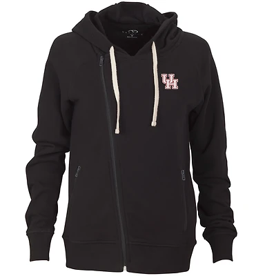 Women's Black Houston Cougars Fleece Moto Jacket