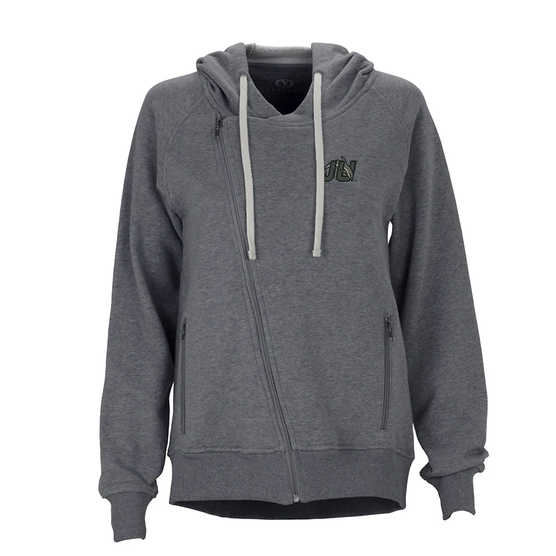 Women's Charcoal JU Dolphins Fleece Moto Jacket