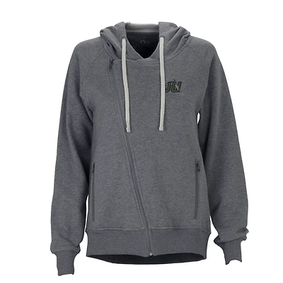 Women's Charcoal JU Dolphins Fleece Moto Jacket