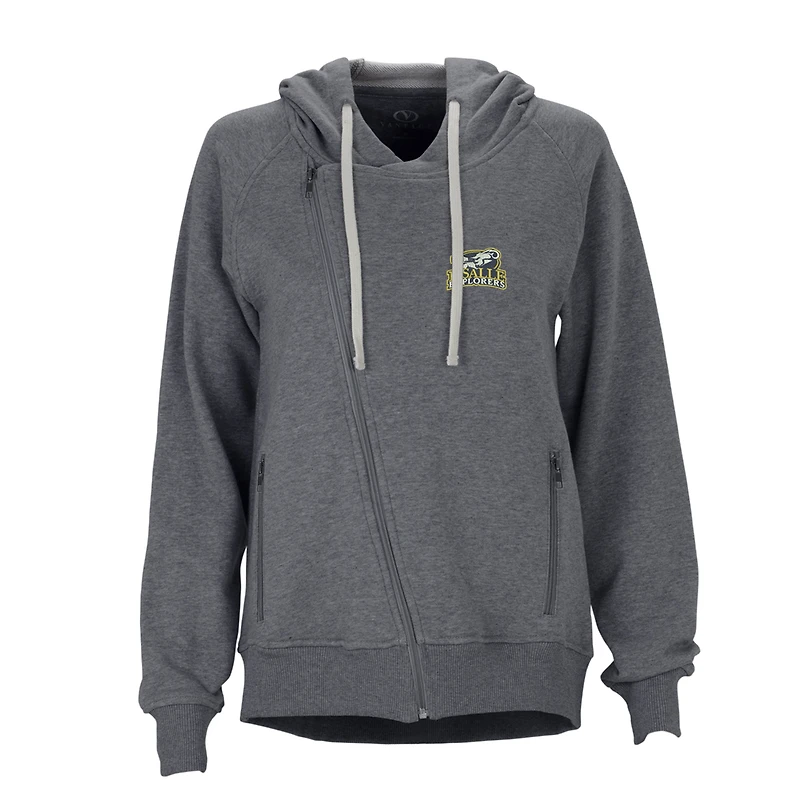 Women's Charcoal La Salle Explorers Fleece Moto Jacket