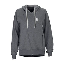 Women's Charcoal Rice Owls Fleece Moto Jacket