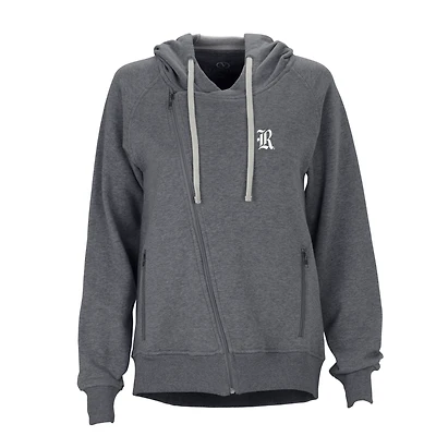 Women's Charcoal Rice Owls Fleece Moto Jacket