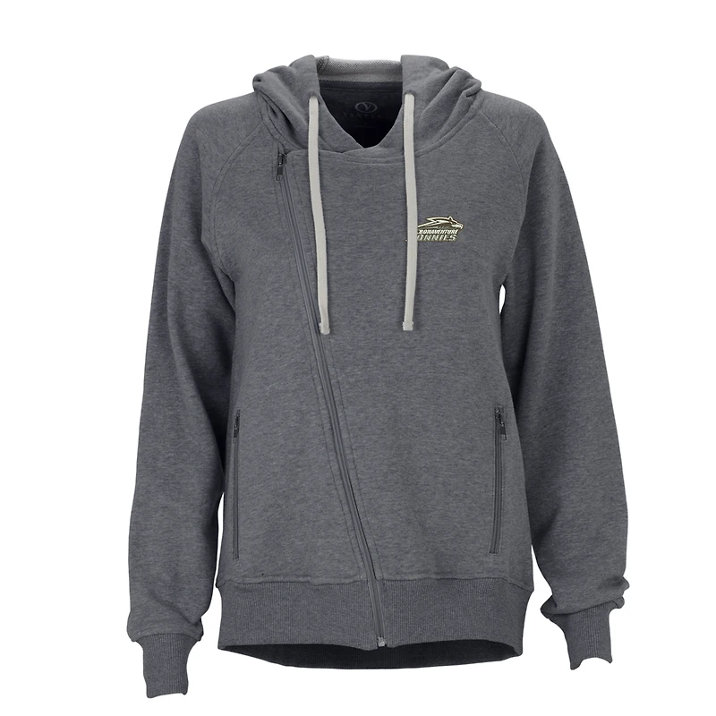 Women's Charcoal St. Bonaventure Bonnies Fleece Moto Jacket