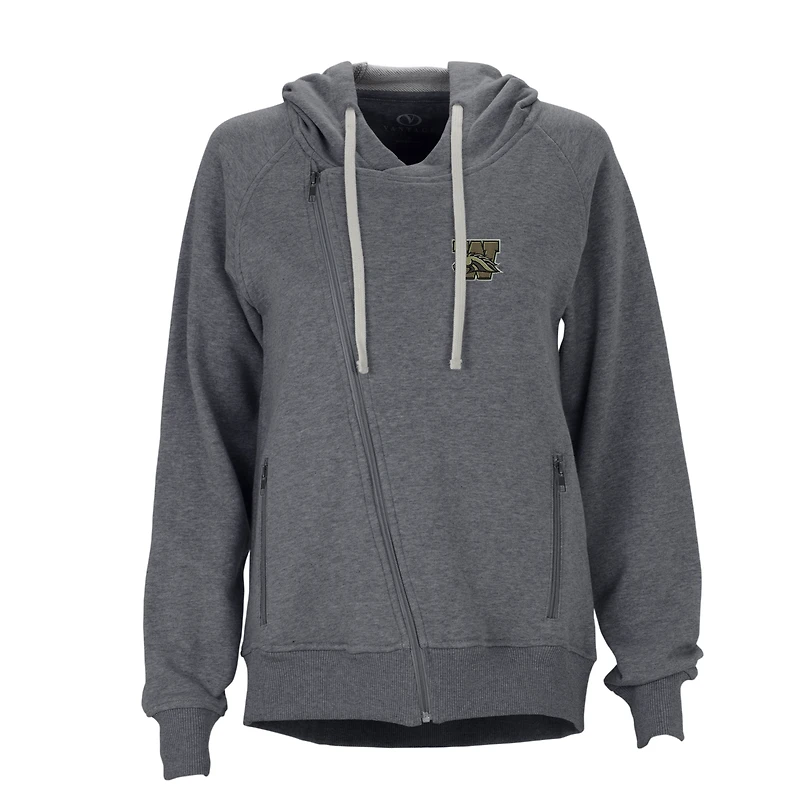 Women's Charcoal Western Michigan Broncos Fleece Moto Jacket