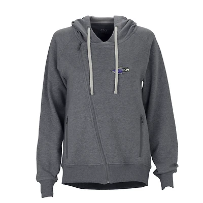 Women's Charcoal Wisconsin-Whitewater Warhawks Fleece Moto Jacket