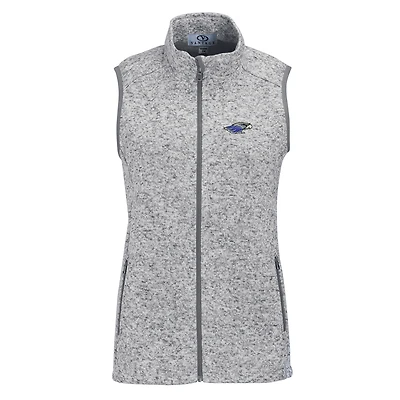 Women's Heather Gray Wisconsin-Whitewater Warhawks Summit Fleece Full Zip Sweater Vest