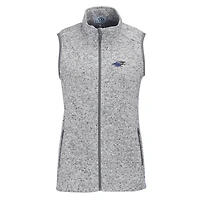 Women's Heather Gray Wisconsin-Whitewater Warhawks Summit Fleece Full Zip Sweater Vest