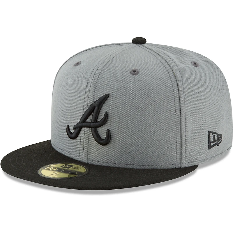 Men's New Era Gray/Black Atlanta Braves Two-Tone 59FIFTY Fitted Hat