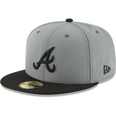 Men's New Era Gray/Black Atlanta Braves Two-Tone 59FIFTY Fitted Hat