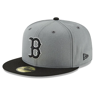 Men's New Era Gray/Black Boston Red Sox Two-Tone 59FIFTY Fitted Hat