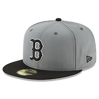 Men's New Era Gray/Black Boston Red Sox Two-Tone 59FIFTY Fitted Hat
