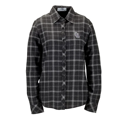 Women's Charcoal Stephen F Austin Lumberjacks Brewer Flannel Button-Down Long Sleeve Shirt
