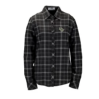 Women's Charcoal UCF Knights Brewer Flannel Button-Down Long Sleeve Shirt