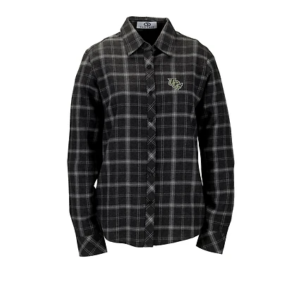 Women's Charcoal UCF Knights Brewer Flannel Button-Down Long Sleeve Shirt