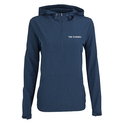 Women's Navy Citadel Bulldogs Pullover Stretch Anorak Jacket