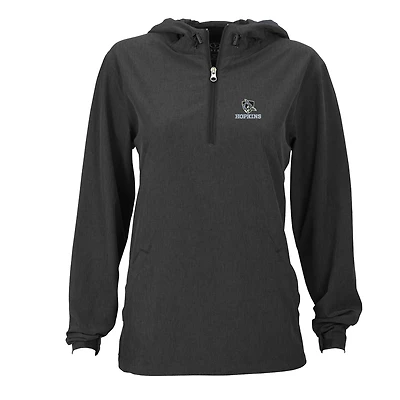 Women's Charcoal Johns Hopkins Blue Jays Pullover Stretch Anorak Jacket