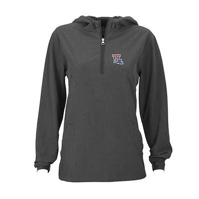 Women's Charcoal Louisiana Tech Bulldogs Pullover Stretch Anorak Jacket