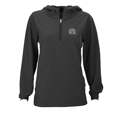Women's Charcoal Ohio Bobcats Pullover Stretch Anorak Jacket