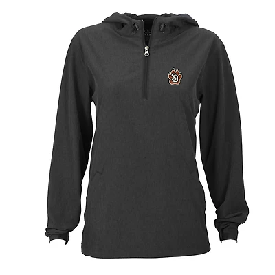 Women's Charcoal South Dakota Coyotes Pullover Stretch Anorak Jacket