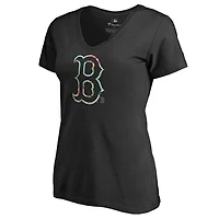 Women's Black Boston Red Sox Lovely V-Neck T-Shirt