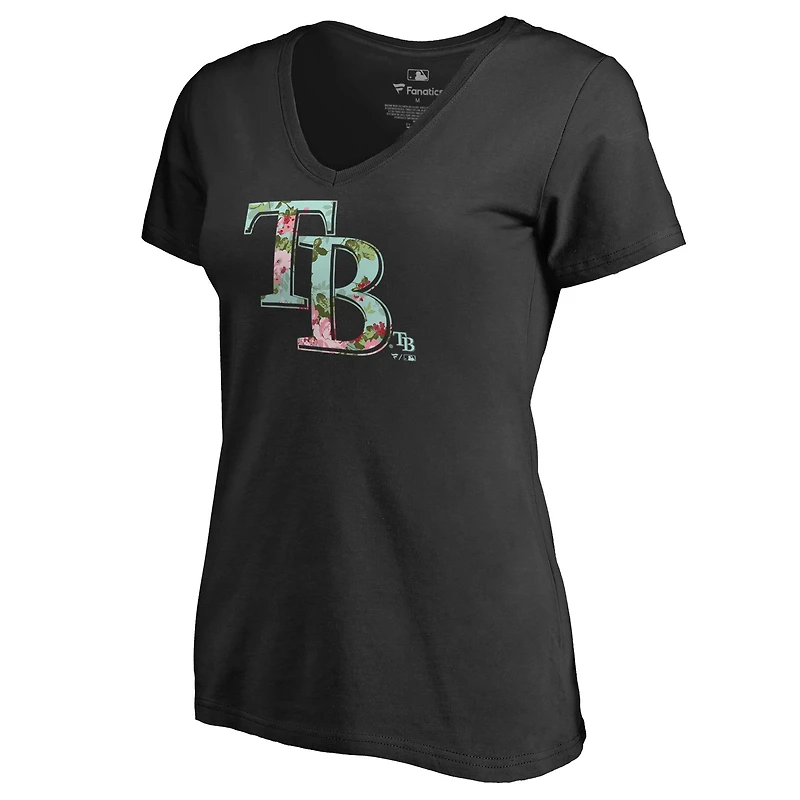 Women's Black Tampa Bay Rays Lovely V-Neck T-Shirt