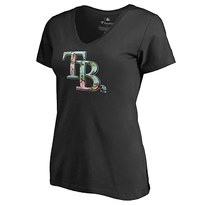Women's Black Tampa Bay Rays Lovely V-Neck T-Shirt