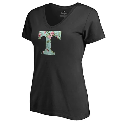 Women's Black Tennessee Volunteers Lovely V-Neck T-Shirt