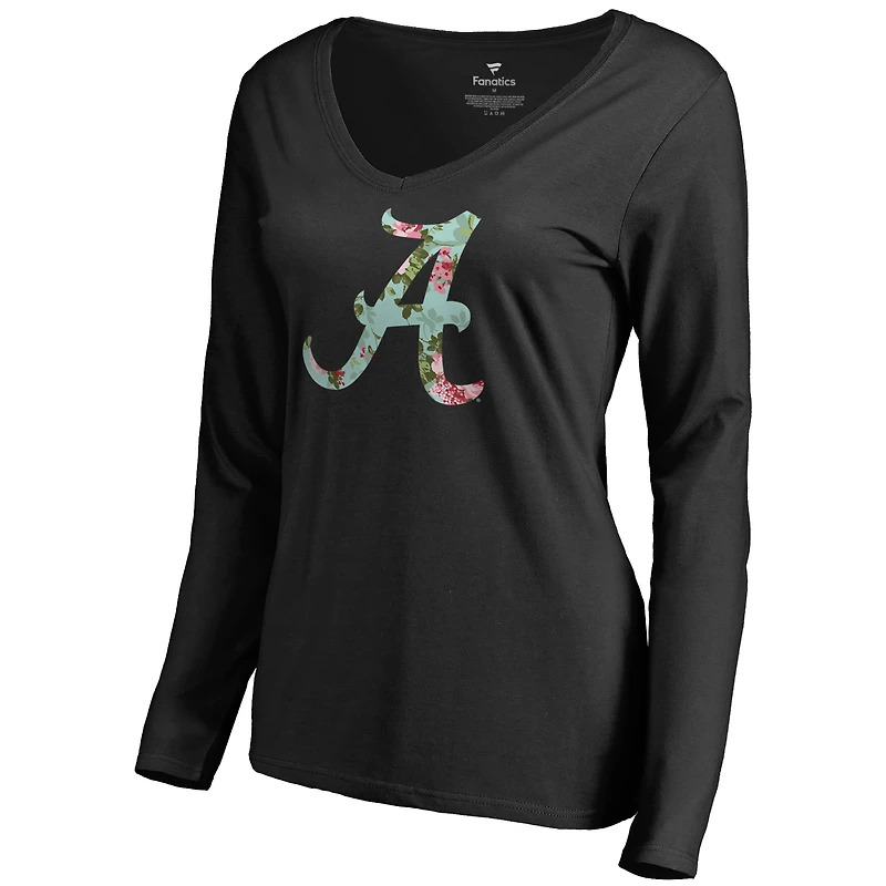 Women's Black Alabama Crimson Tide Lovely Long Sleeve V-Neck T-Shirt