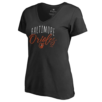 Women's Black Baltimore Orioles Graceful V-Neck T-Shirt